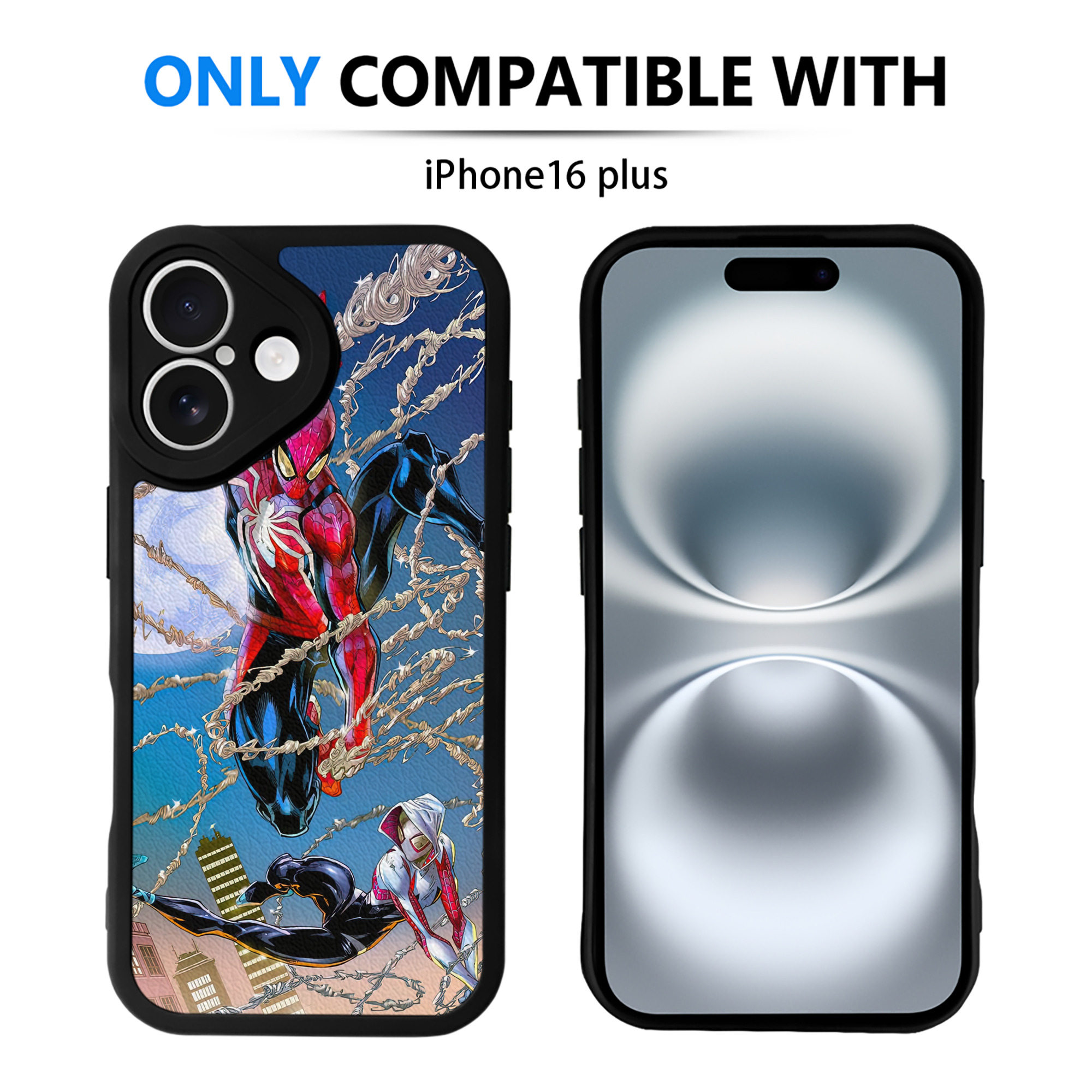 Spider Man スパイダーマン 【iPhone 16シリーズ対応】シリコンスマホケース（レザー調） 材質：シリコン